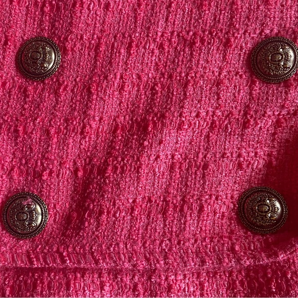 NWT ZARA Oversize Barbie Blazer Jacket Pink 🍉WATERMELON 🍉 Boucle XS S textured - Picture 5 of 9